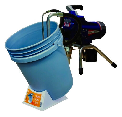 SprayerSaver bucket stand and paint sprayer